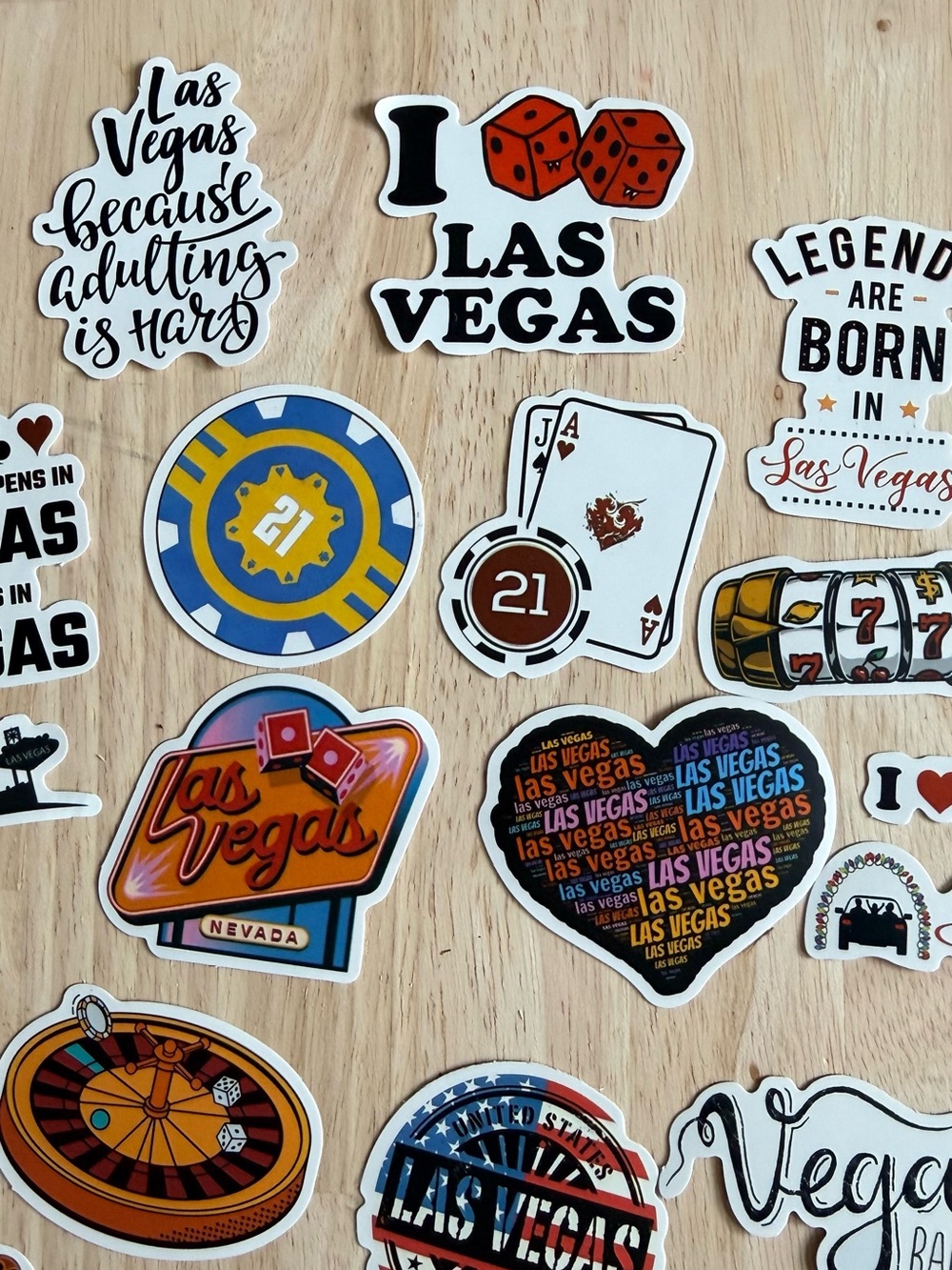 Las Vegas Sticker Pack — Colorful Assorted Decals